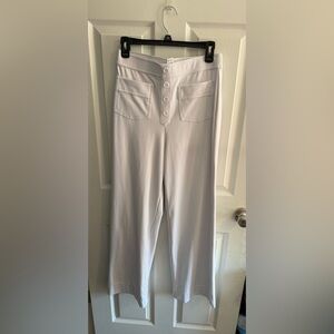 HALARA white four button high rise work pants size M